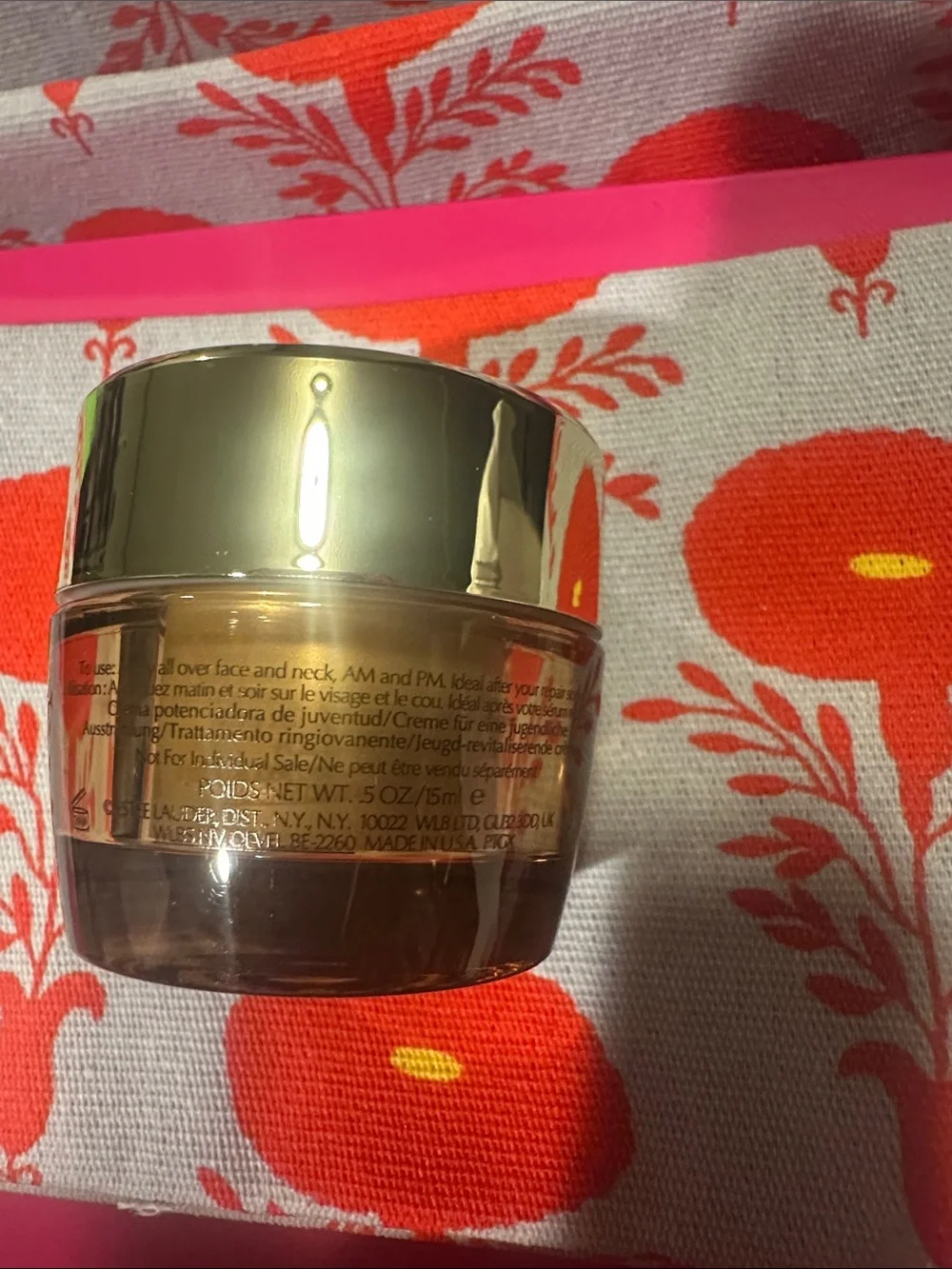 Estee Lauder Lipstick & Skincare Set in Bright Pink and Gold Accents